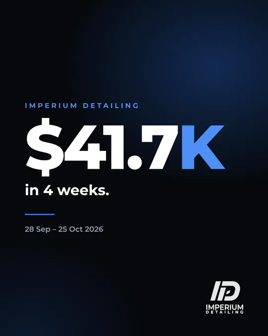 Imperium Detailing: $41.7K in 4 weeks, 28 Sep to 25 Oct 2026.